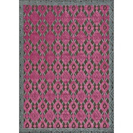 Dark Gray/Raspberry 2'-2" x 4' Area Rug