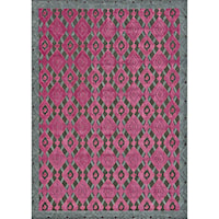 Dark Gray/Raspberry 2'-6" x 8' Runner Rug