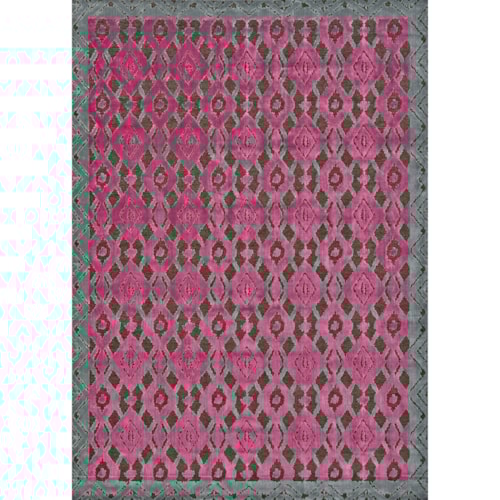 Dark Gray/Raspberry 2'-6" x 8' Runner Rug