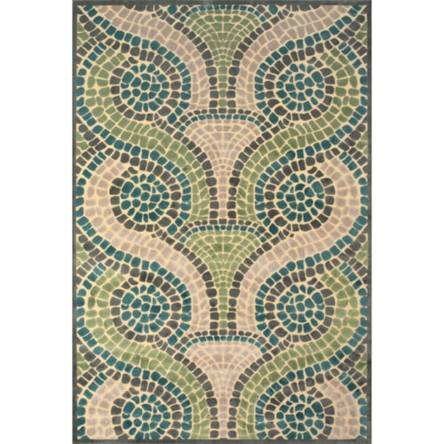 Cream/Dark Gray 7'-6" X 10'-6" Area Rug