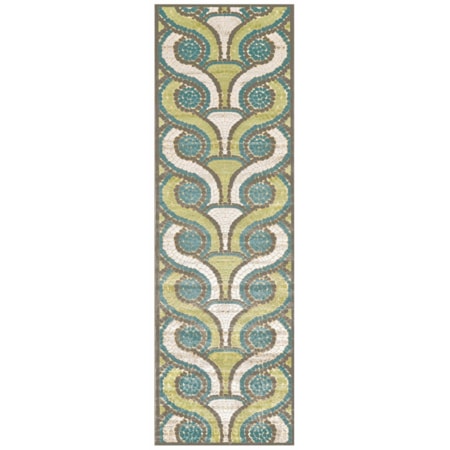 Cream/Dark Gray 2'-6" x 8' Runner Rug