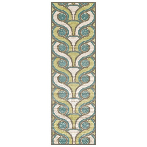 Cream/Dark Gray 2'-6" x 8' Runner Rug