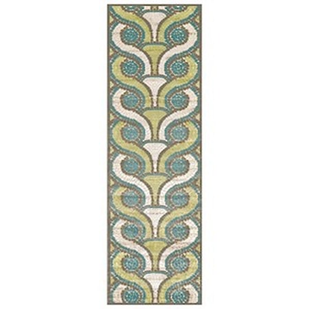 Cream/Dark Gray 2'-6" x 8' Runner Rug