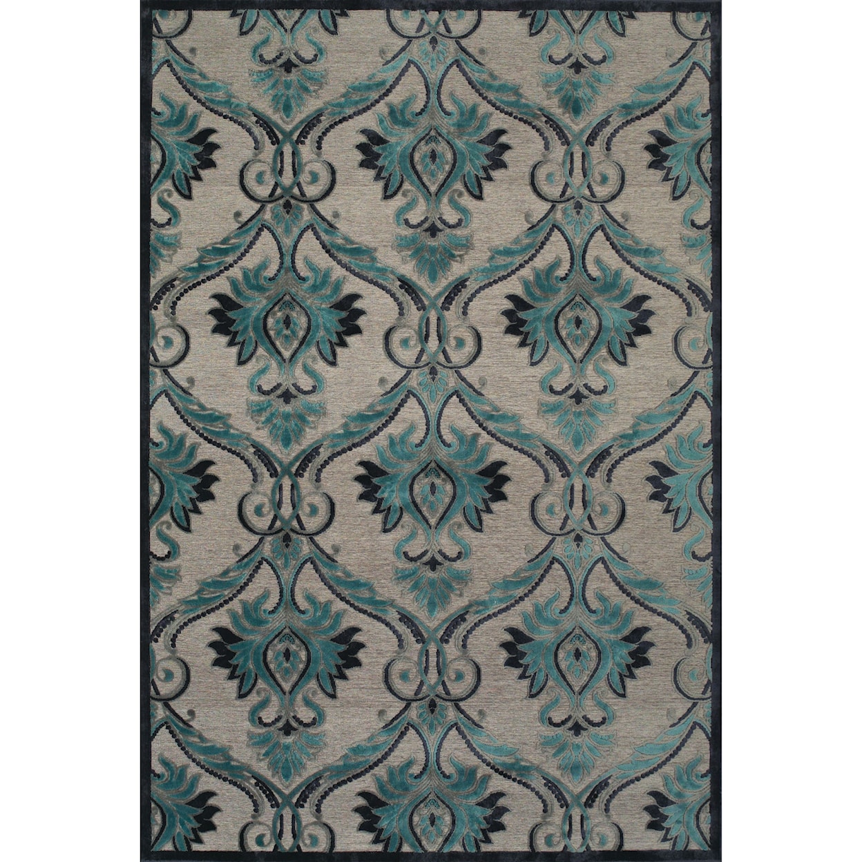 Feizy Rugs Saphir Yardley Pewter/Charcoal 2'-2" x 4' Area Rug