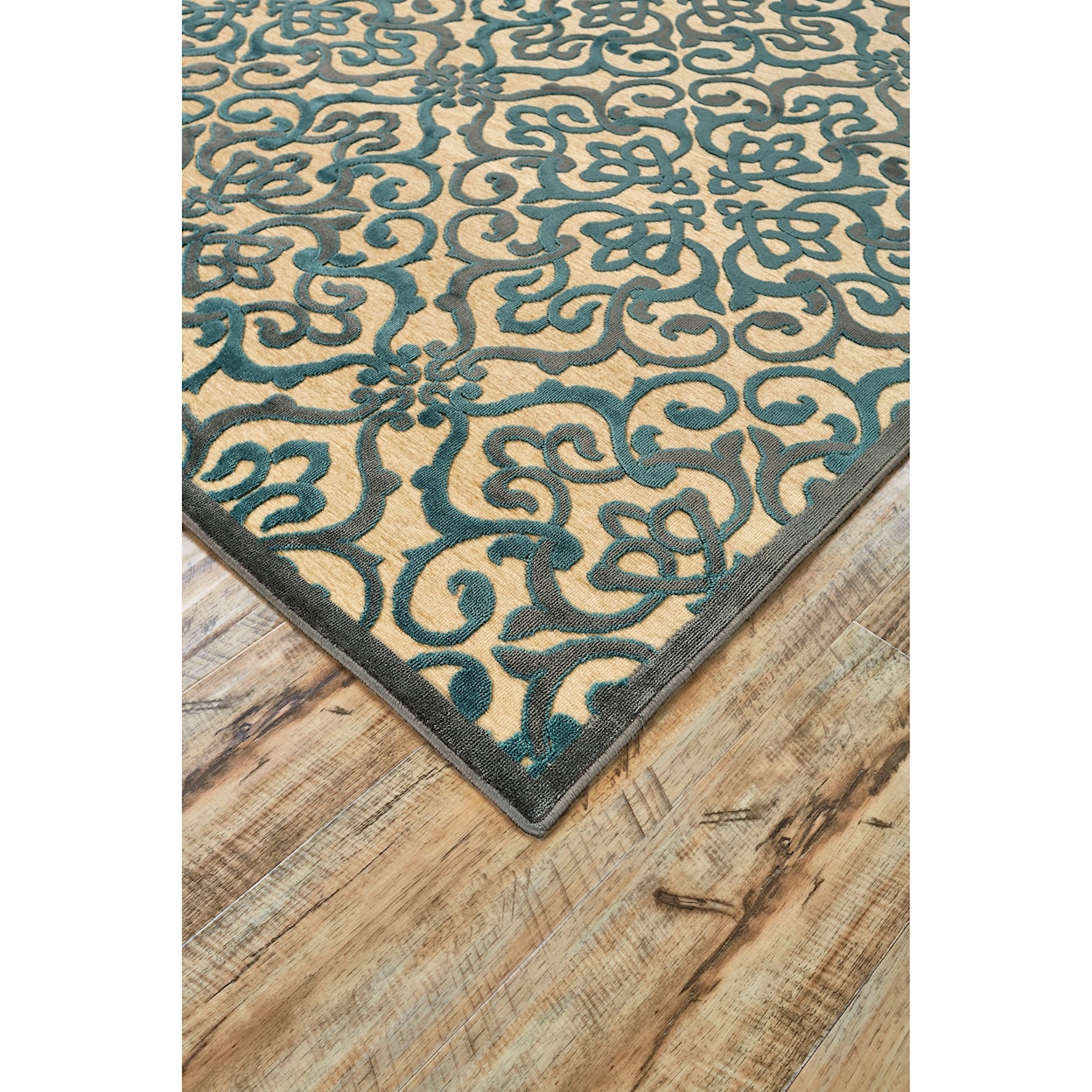 Feizy Rugs Saphir Yardley Cream/Marine 2'-2" x 4' Area Rug