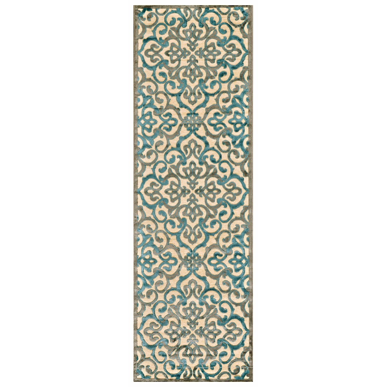 Feizy Rugs Saphir Yardley Cream/Marine 2'-2" x 4' Area Rug