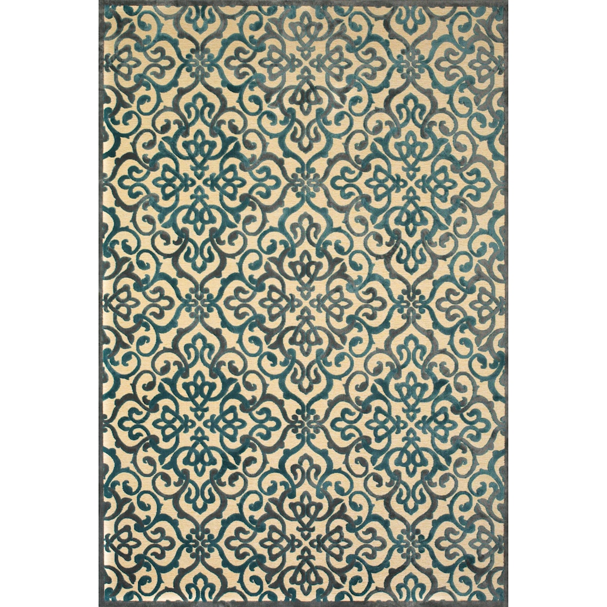 Feizy Rugs Saphir Yardley Cream/Marine 5'-3" X 7'-6" Area Rug