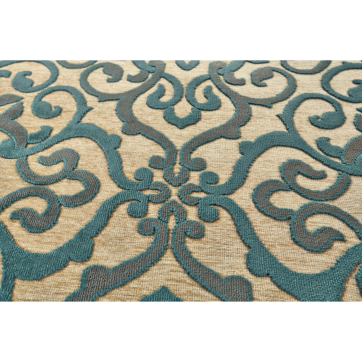 Feizy Rugs Saphir Yardley Cream/Marine 5'-3" X 7'-6" Area Rug