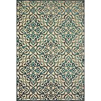 Cream/Marine 7'-6" X 10'-6" Area Rug