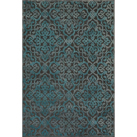 Dark Gray/Marine 5'-3" X 7'-6" Area Rug