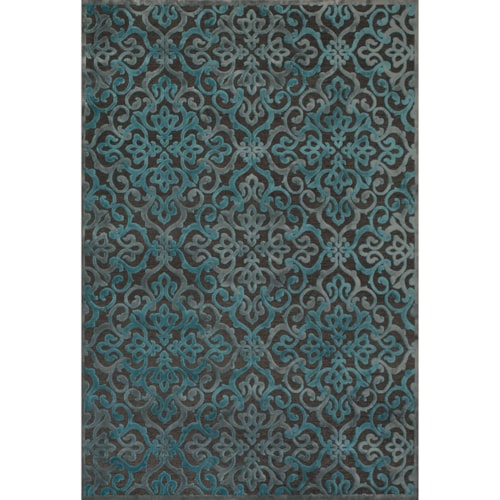 Dark Gray/Marine 5'-3" X 7'-6" Area Rug