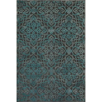 Dark Gray/Marine 7'-6" X 10'-6" Area Rug