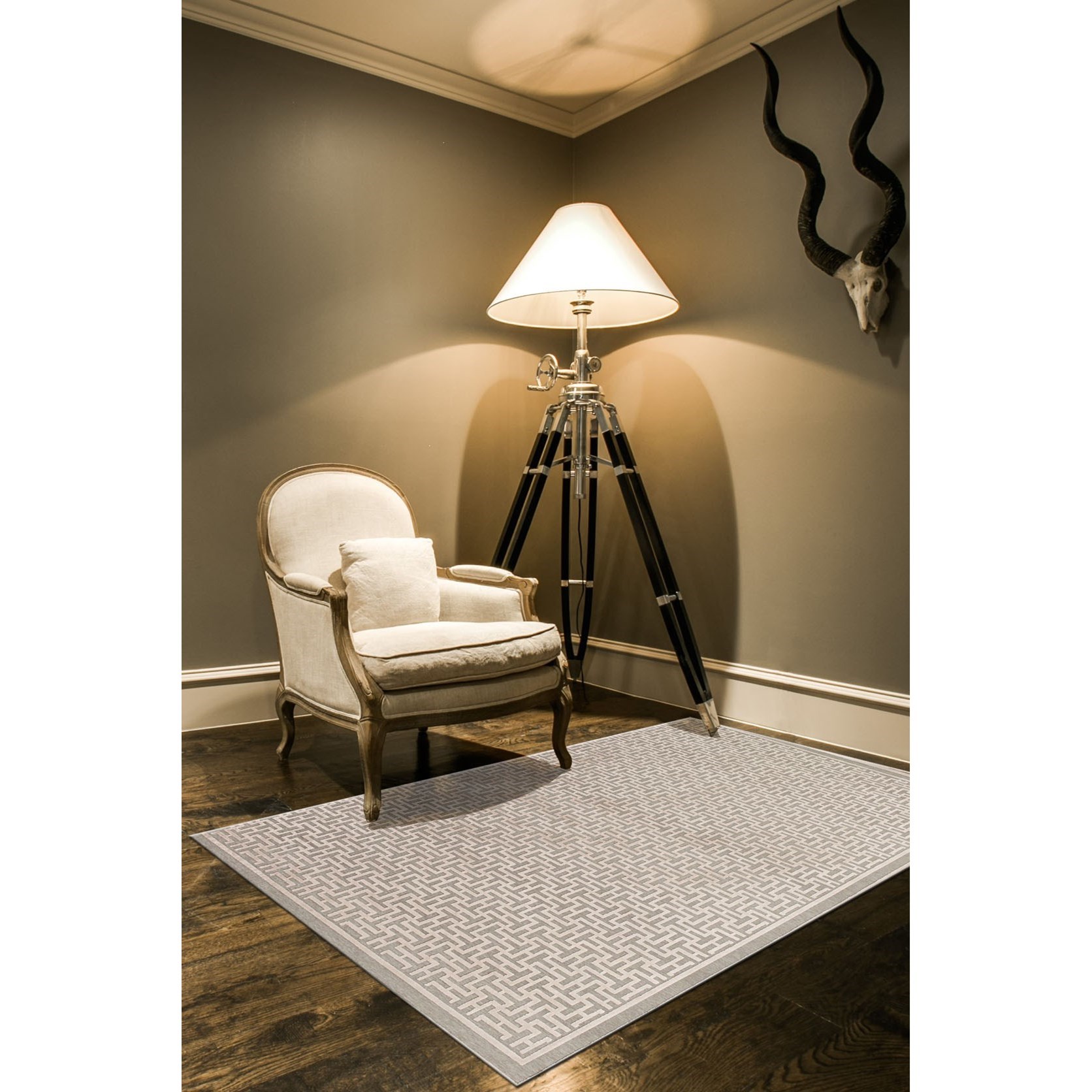 Feizy Rugs Saphir Zam Pewter/Light Gray 2'-6" x 8' Runner Rug