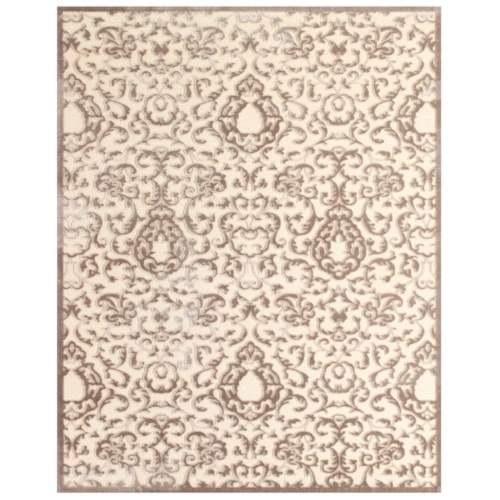 Cream/Gray 2'-6" x 8' Runner Rug