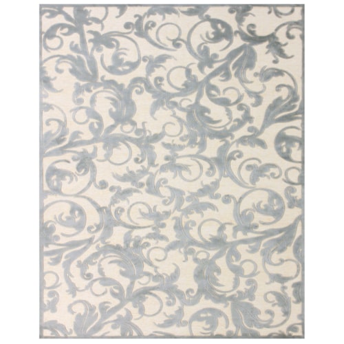 Cream/Silver 5'-3" X 7'-6" Area Rug