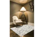 Feizy Rugs Saphir Zam Cream/Silver 2'-6" x 8' Runner Rug