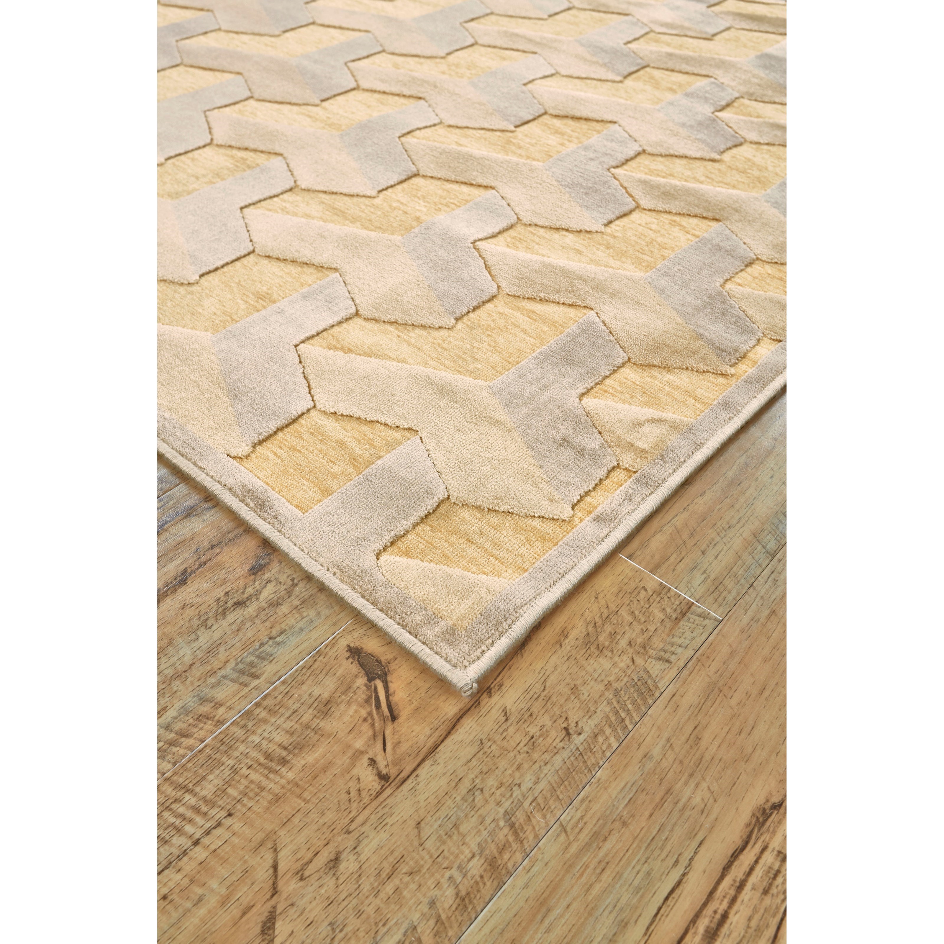 Feizy Rugs Saphir Zam Cream/Silver 5'-3" X 7'-6" Area Rug