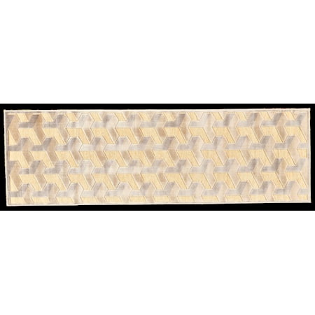 Cream/Silver 2'-6" x 8' Runner Rug