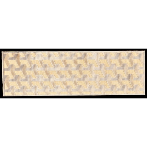 Cream/Silver 2'-6" x 8' Runner Rug