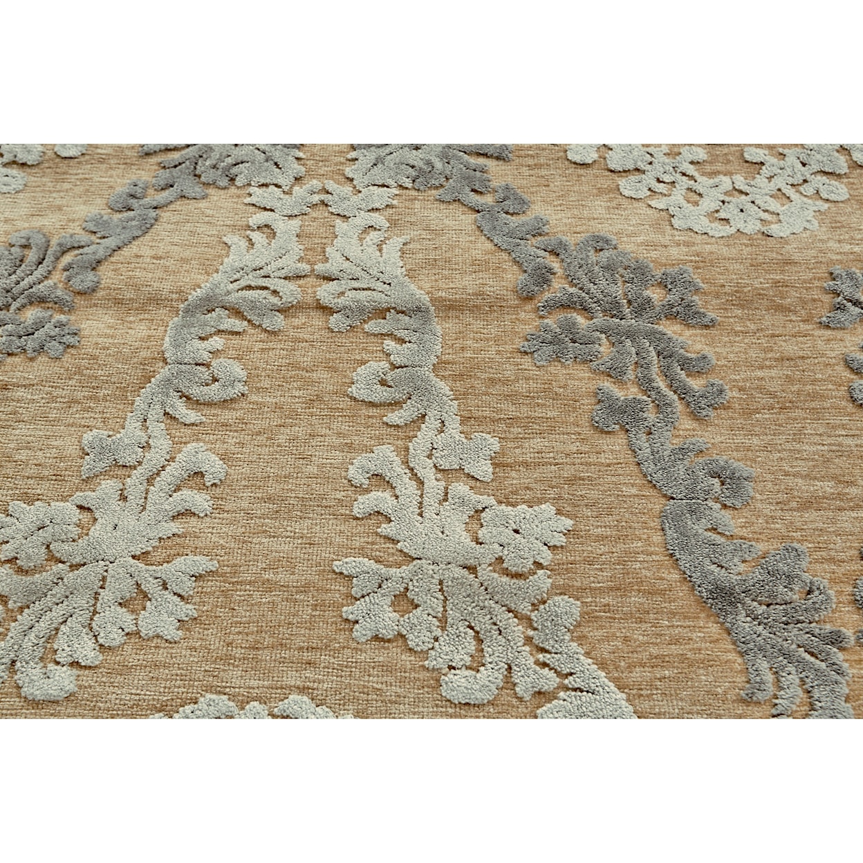 Feizy Rugs Saphir Ivory/Silver 5'-3" X 7'-6" Area Rug