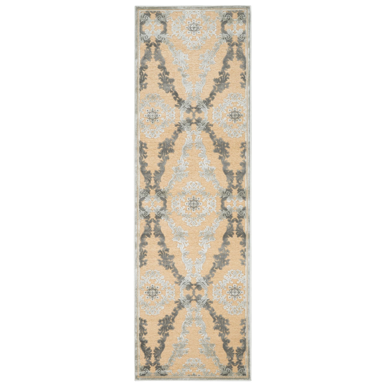 Feizy Rugs Saphir Ivory/Silver 2'-6" x 8' Runner Rug