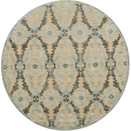 Ivory/Silver 7'-6" X 7'-6" Round Area Rug