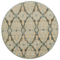 Ivory/Silver 7'-6" X 7'-6" Round Area Rug