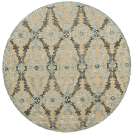 Ivory/Silver 7'-6" X 7'-6" Round Area Rug