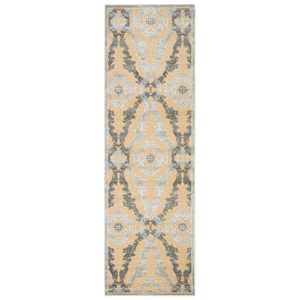 Feizy Rugs Saphir Ivory/Silver 7'-6" X 7'-6" Round Area Rug