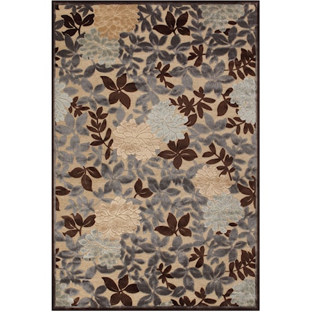 Ivory/Dark Gray 2'-2" x 4' Area Rug