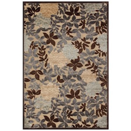 Ivory/Dark Gray 2'-2" x 4' Area Rug