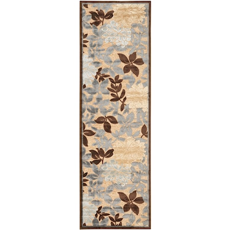 Ivory/Dark Gray 2'-6" x 8' Runner Rug