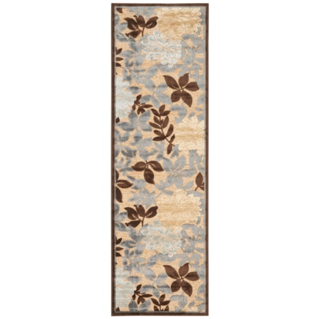 Ivory/Dark Gray 2'-6" x 8' Runner Rug