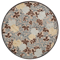 Ivory/Dark Gray 7'-6" X 7'-6" Round Area Rug