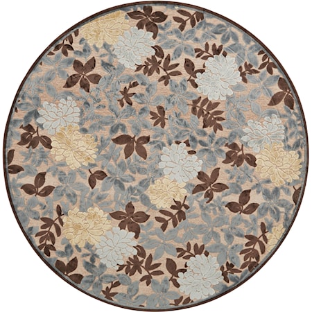 Ivory/Dark Gray 7'-6" X 7'-6" Round Area Rug