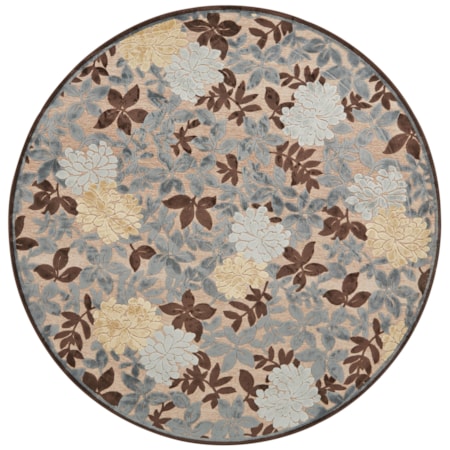 Ivory/Dark Gray 7'-6" X 7'-6" Round Area Rug