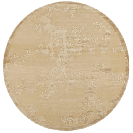 Ivory 7'-6" X 7'-6" Round Area Rug
