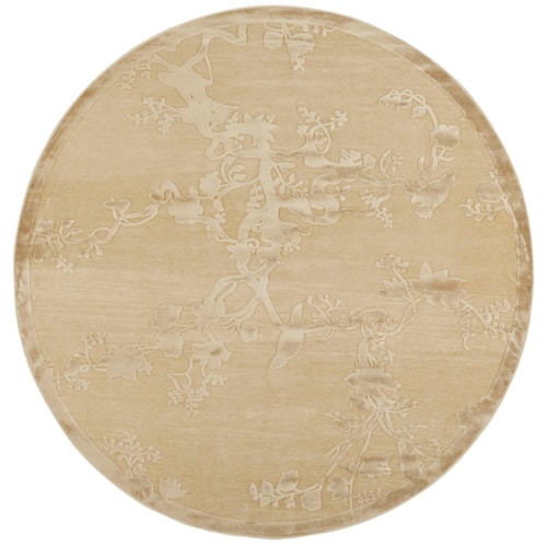 Ivory 7'-6" X 7'-6" Round Area Rug