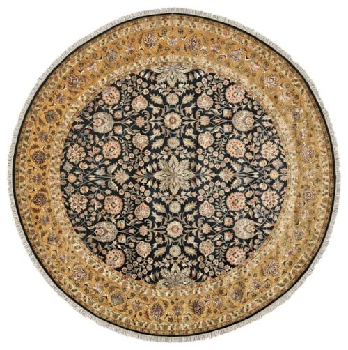 Black and Gold Round 9' (Available in Multiple Sizes)