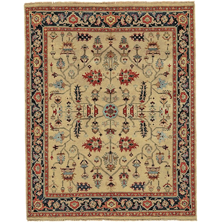 Camel/Black 5'-6" x 8'-6" Area Rug