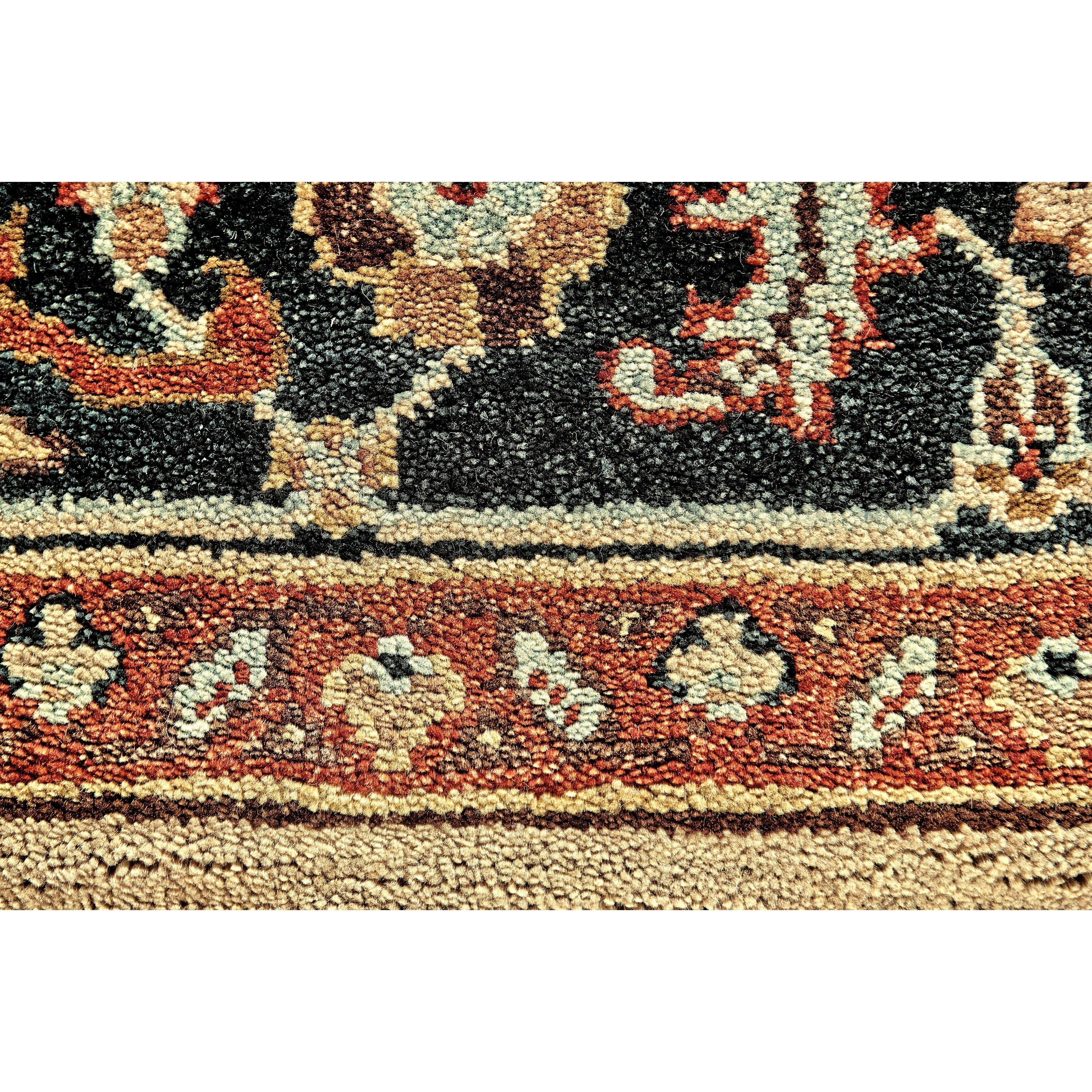 Feizy Rugs Ustad Camel/Black 5'-6" x 8'-6" Area Rug
