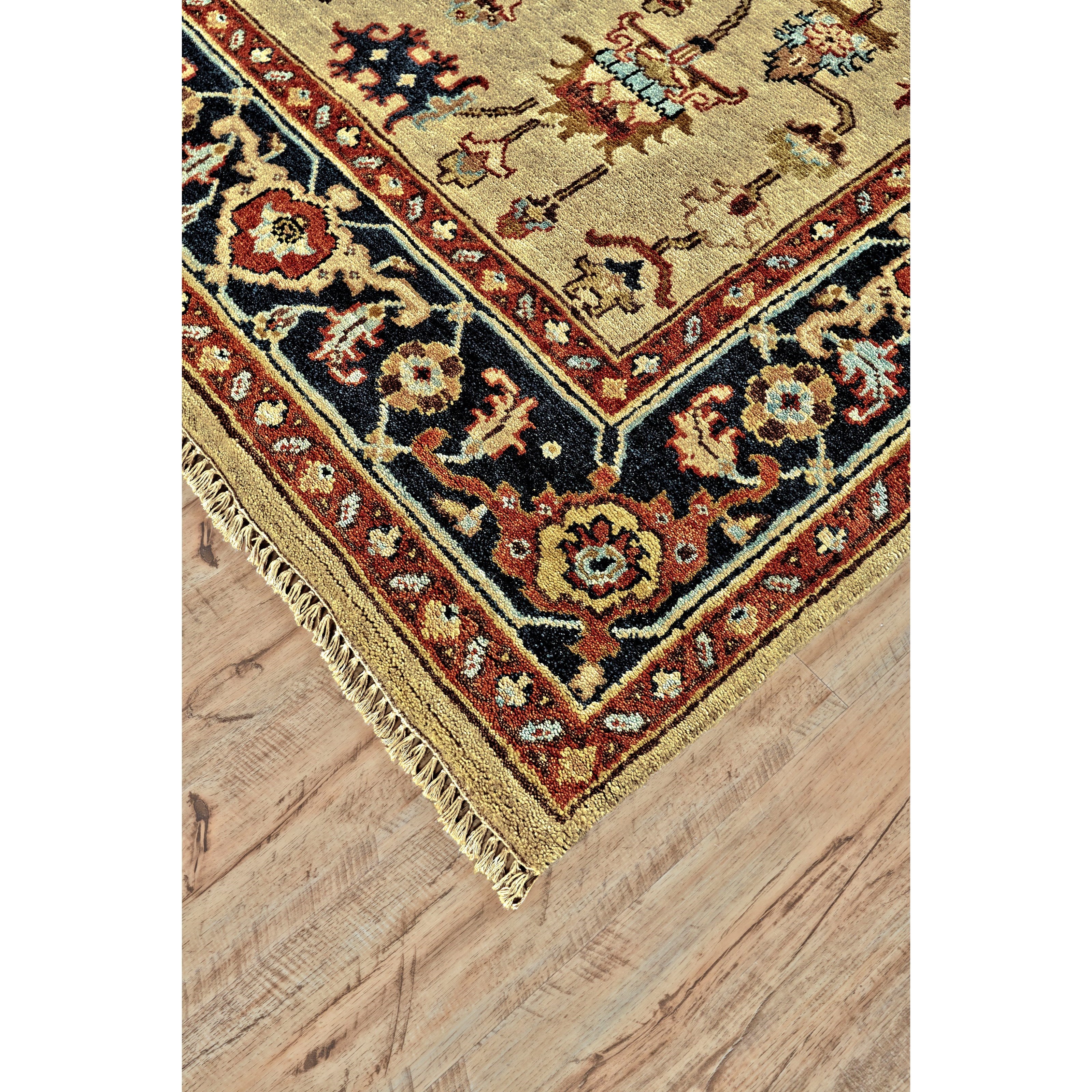 Feizy Rugs Ustad Camel/Black 2'-6" x 8' Runner Rug