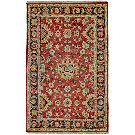 Red/Black 5'-6" x 8'-6" Area Rug