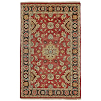 Red/Black 5'-6" x 8'-6" Area Rug