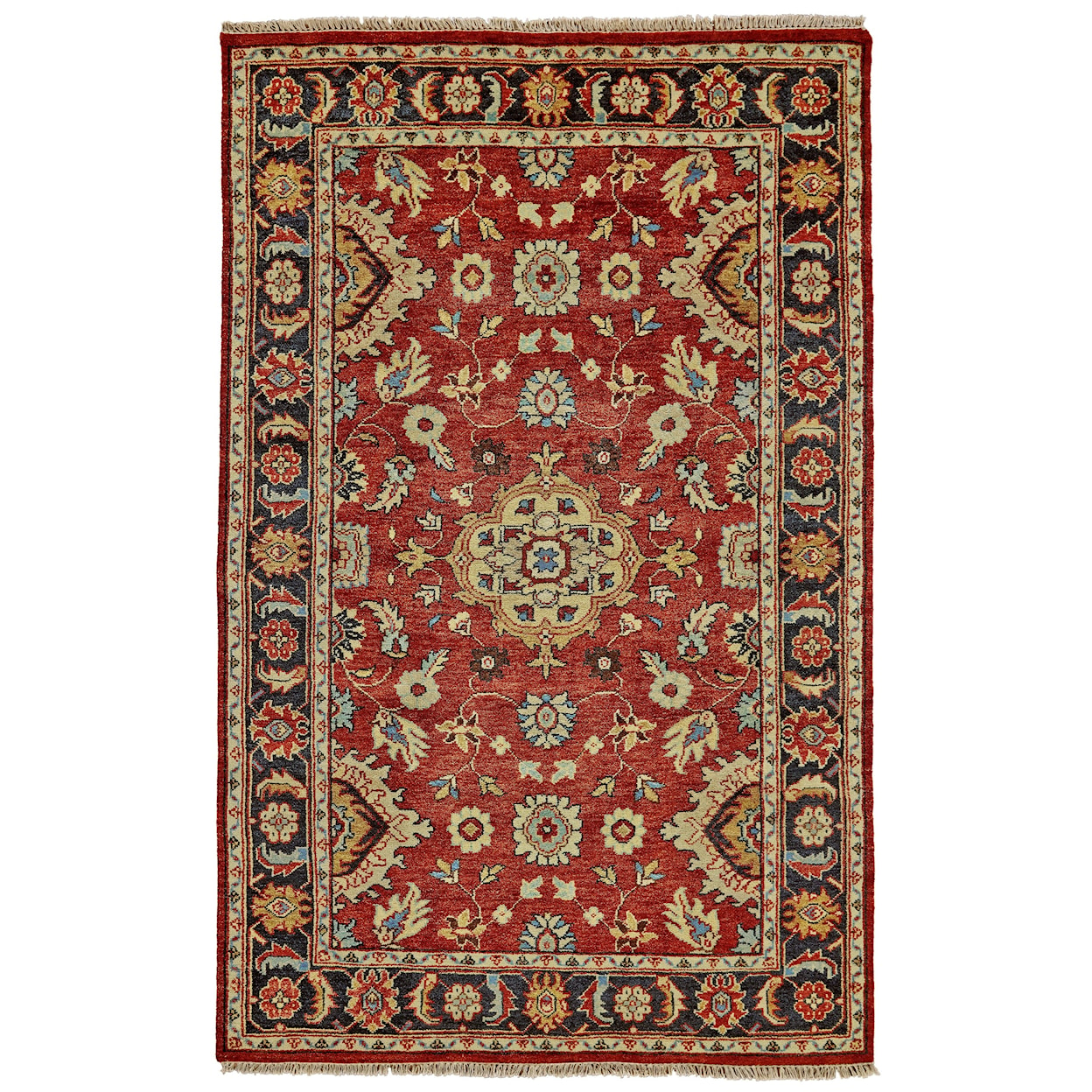 Feizy Rugs Ustad Red/Black 9'-6" x 13'-6" Area Rug