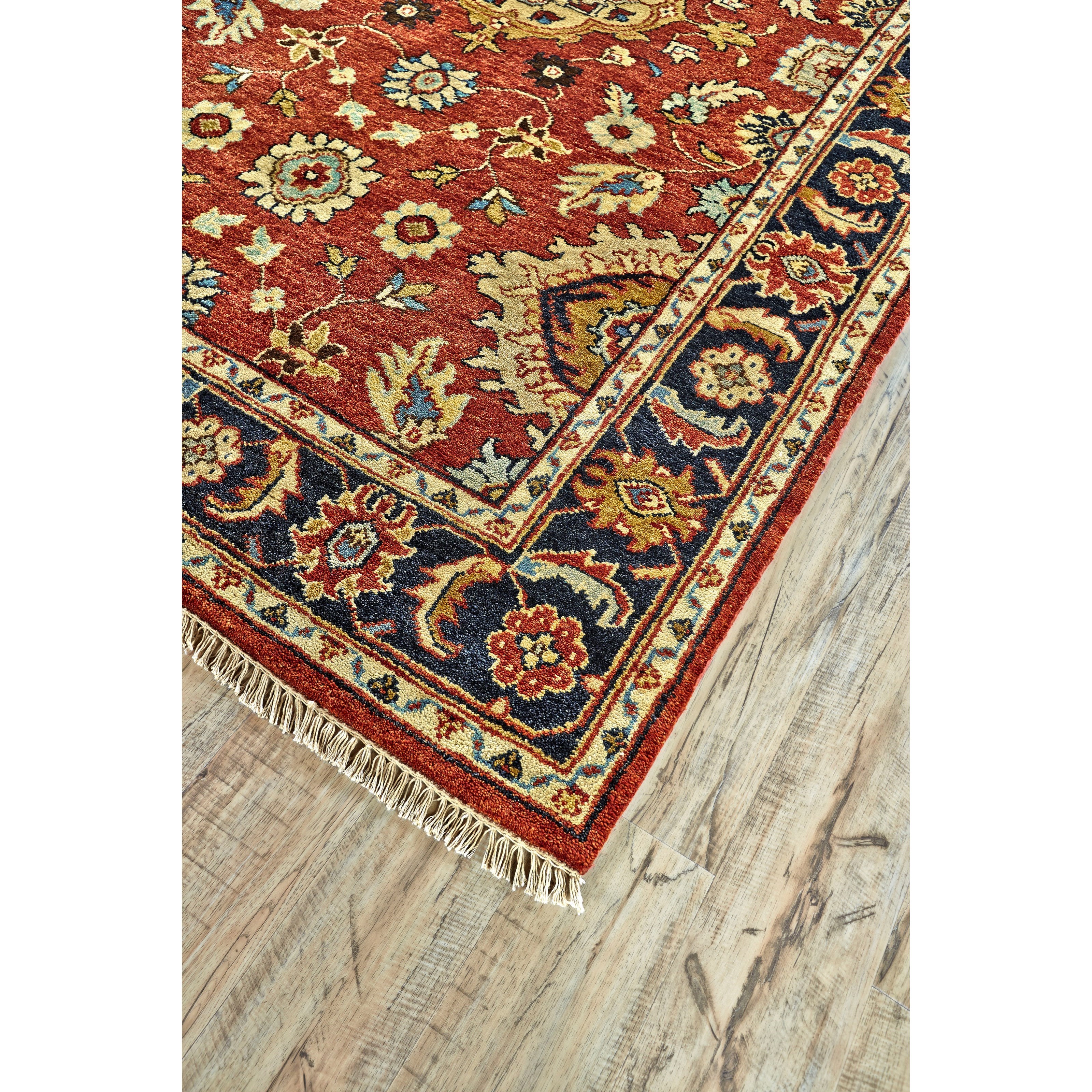 Feizy Rugs Ustad Red/Black 9'-6" x 13'-6" Area Rug