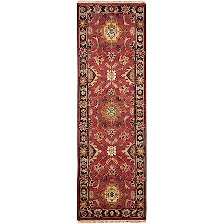 Red/Black 2'-6" x 8' Runner Rug