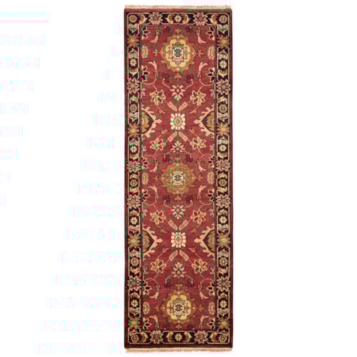 Red/Black 2'-6" x 8' Runner Rug
