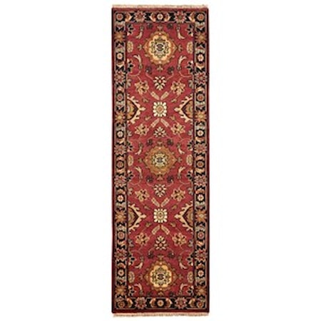 Red/Black 2'-6" x 8' Runner Rug
