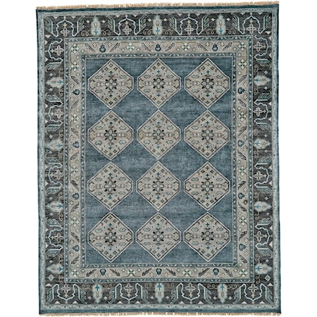 Dark Blue/Gray 2'-6" x 8' Runner Rug